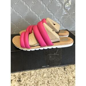 Sorel Women's Ella II Puff Slide Sandal Fuchsia Fizz/sea Salt Size 5.5